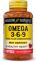 Mason Natural Omega 3-6-9 cu pește, semințe de in, și ulei de porumb, 60 Softgels