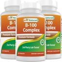 Cele mai bune naturale B 100 Complex 120 comprimate (B Complex Vitamine) (120 Conte (Pachet de 3)