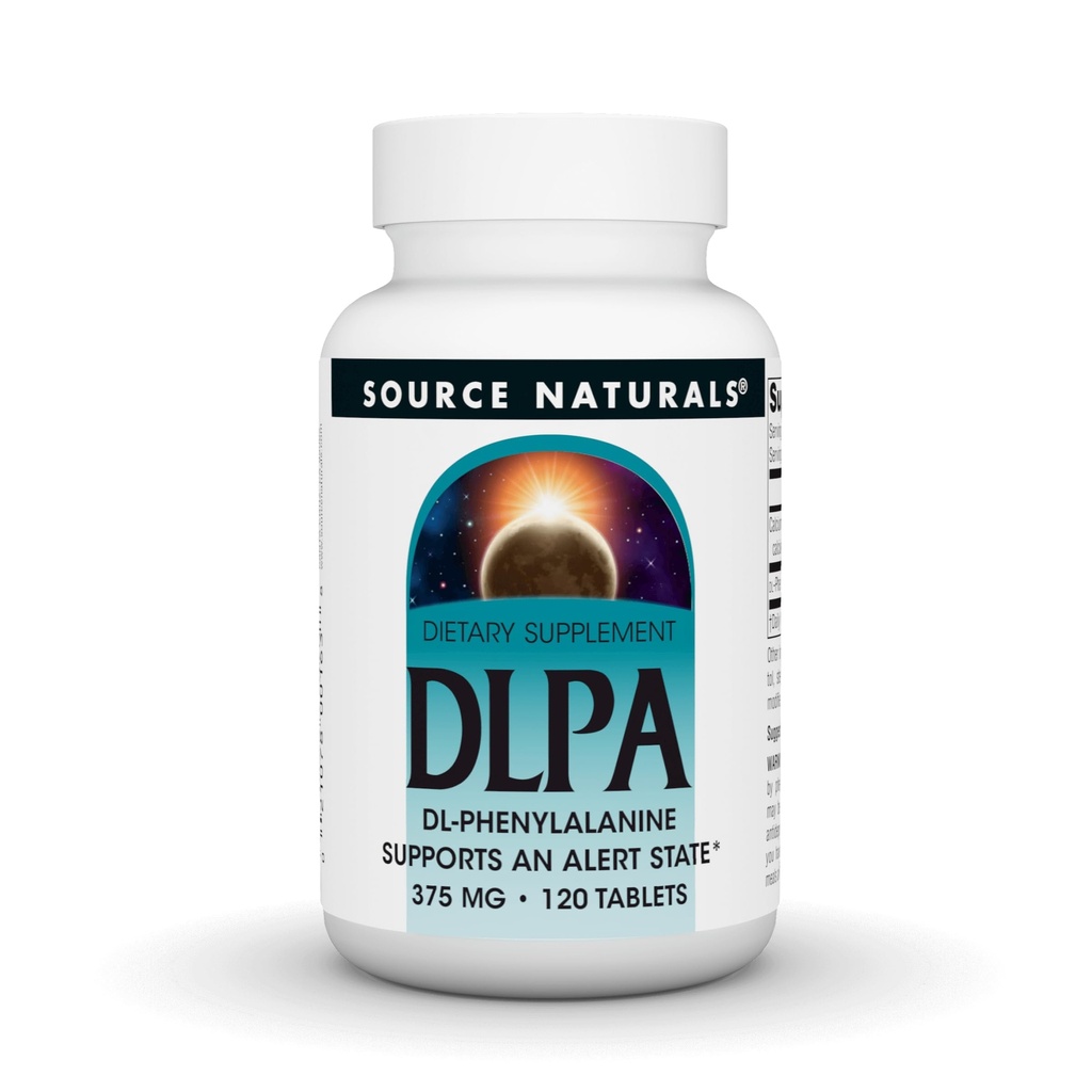 Sursa Naturals DLPA DL-Fenilalanină, sprijină un stat de alertă * - 375 mg -120 comprimate