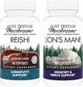 Hoste Defense Bundle with Reishi Capsules, 60 Count & Lion's Mane Capsules, 60 Count - Support Heart & Immune Health - Support Brain Health, Memory & Focus