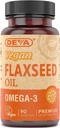 Deva Vegan Vitamins Flax Seed Oil, 500 MG, Vegan, 90 Vcap (4 ambalaj)
