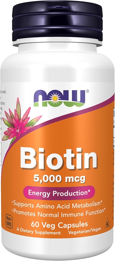 ACUM Alimente Suplimente, Biotin 5000 mcg, Aminoacid Metabolism*, Energy Production*, 60 Veg Capsule