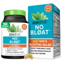 Zewise Health No Bloat Digestive Enzymes for Gut Health, Gas & Bloating Relief - Multi Enzimes Digestion Supplement with Probiotics, Ginger, Turmeric Dandelion & Lactase - Men & Women - 160 Count