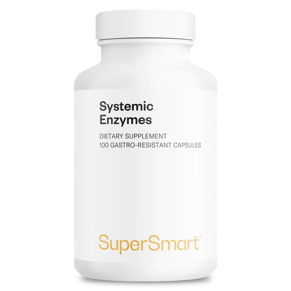 Enzime sistemice supersmart (High Potence) - cu Bromelain, Protează, Lipase, Trypsin, Chymotrypsin, Peptidază, Pancreatin - Enzime  Proteolitice Complexe non-GMO & Gluten Free - 100 capsule DR