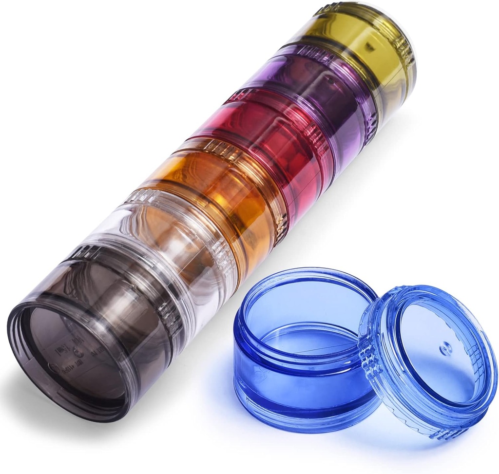 Cylindrical Pocket Pharmacy Moisture-Proof Travel Pill Organizer Free Combination of Seven Colors Pill Box 7 Day