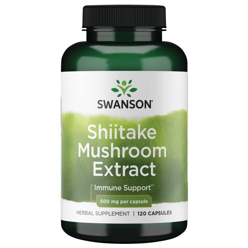 Swanson Shiitake Mushroom Extract (4:1) 500 Milligrams 120 Capsule