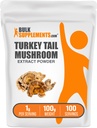 BulkSupplements.com Turkey Tail Mushroom Extract pulbere - Coriolus Versicolor Extract, Mushroom Supliment - Vegan & Gluten gratuit, 1g per Serving, 100g (3.5 oz) (Pachet de 1)