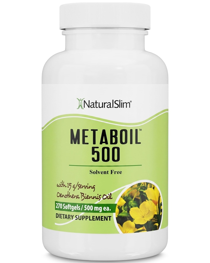 NaturalSlim Evening Primrose Ulei pentru femei 1500mg de ulei presat rece - Metaboil 500 GLA Supliment Gamma Linolenic Acid pentru femei 