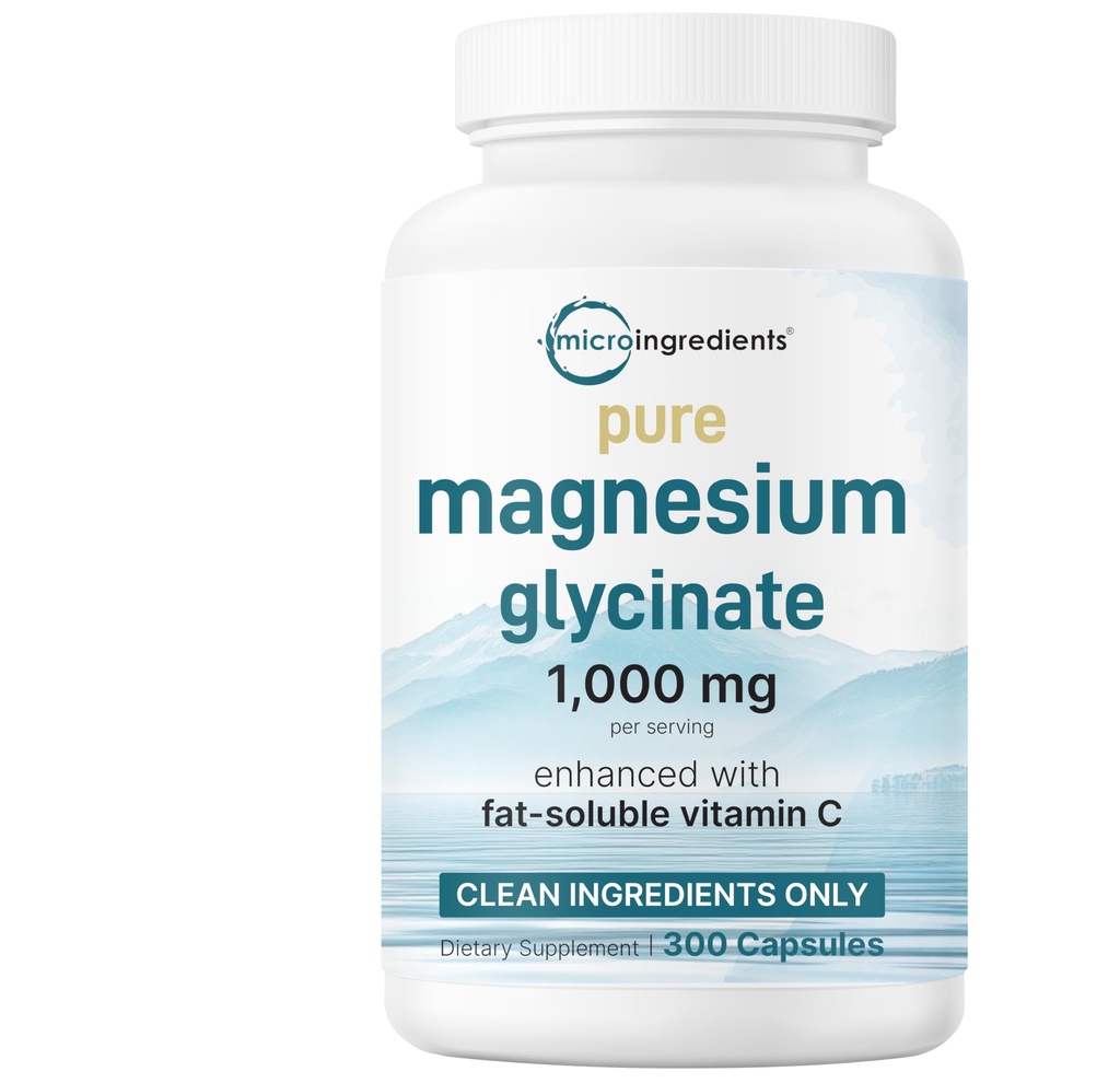Glicinat de magneziu pur 1000 mg, 300 capsule 