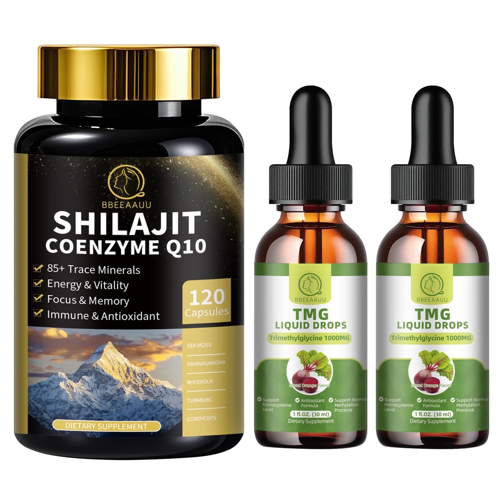 TMG (Trimethylglicine) Supliment picături lichide & Capsule Shilajit cu Moss mare