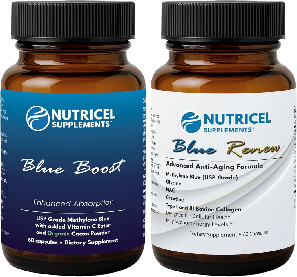 Capsule albastre de nutrichel Metilen - Boost and Renew (2 produs Bundle)