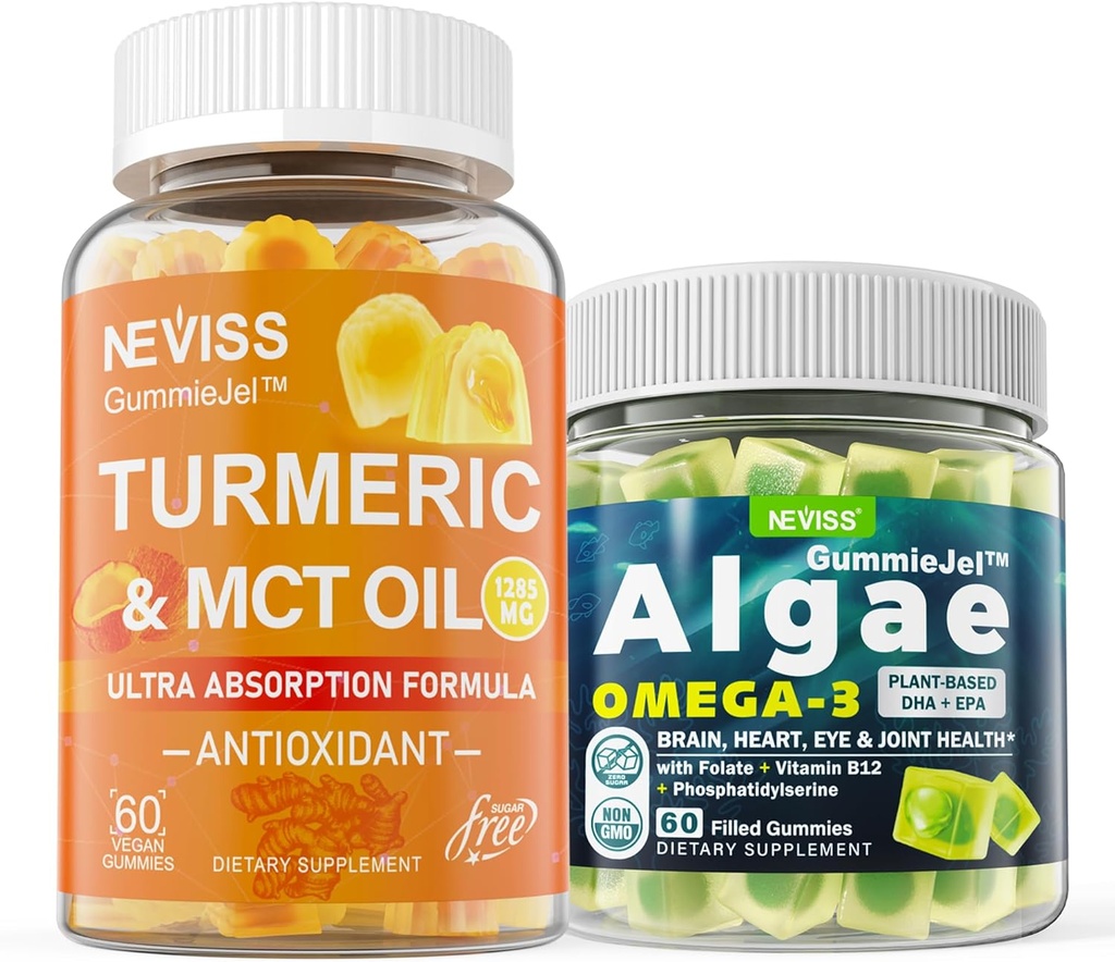 Curcumin Turmeric 1000 mg supliment Gume cu Omega Vegan 3 Gume umplute 1000 mg