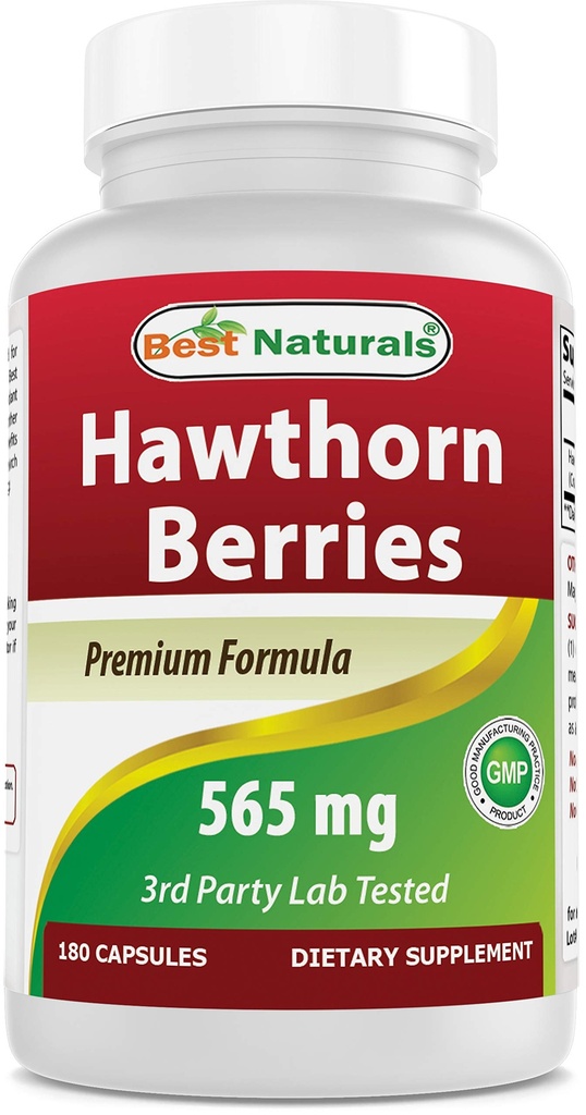 Cele mai bune capsule Naturale Hawthorn Berry 565 mg 180 capsule (180 de capsule)