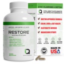 Restaurare 2 În 1 Colon Cleanse & Detox w/ Psyllium - Suporturi Digestion, Debloating & Constipație Relief pentru Femei & Bărbați, Gut Detox Cleanse w/ Sichuryte Infuzed Colon Cleanser & Detox