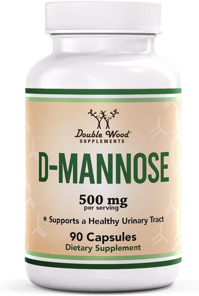 Suplimente din lemn dublu D Manose capsule 500mg, 90 Conte (D-Mannos pentru tractul urinar Sănătate şi vezica urinară Lining, ajută prevenirea UTI) Vegan sigur, non-GMO, Gluten gratuit