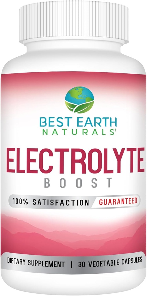 Cel mai bun Earth Naturals Electrolit Supplement - Suport Electrolit Echilibru cu Vitamina D, Calciu, Magneziu, Sodiu, Potasiu, Bor şi Mai - 30 ct. Capsule