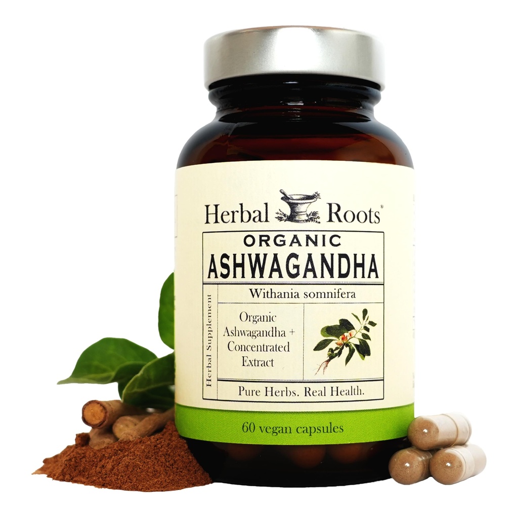 Rădăcini de plante capsule Ashwagandha 