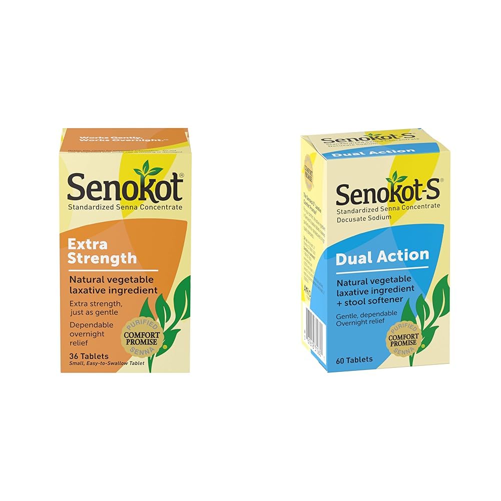 Senokot Extra Putere naturale legume Laxative & S Dual Acţiune 60 comprimate, naturale legume Laxative Ingredient Plus Stool Softner tablete
