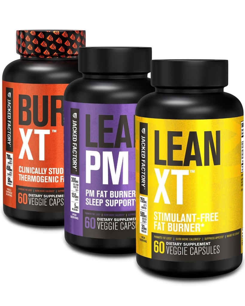 Burn-XT termogenic Fat Burner, Lean PM Nighttime Fat Burner & Sleep Aid, Lean-XT Cafeina Gratuit Fat Burner