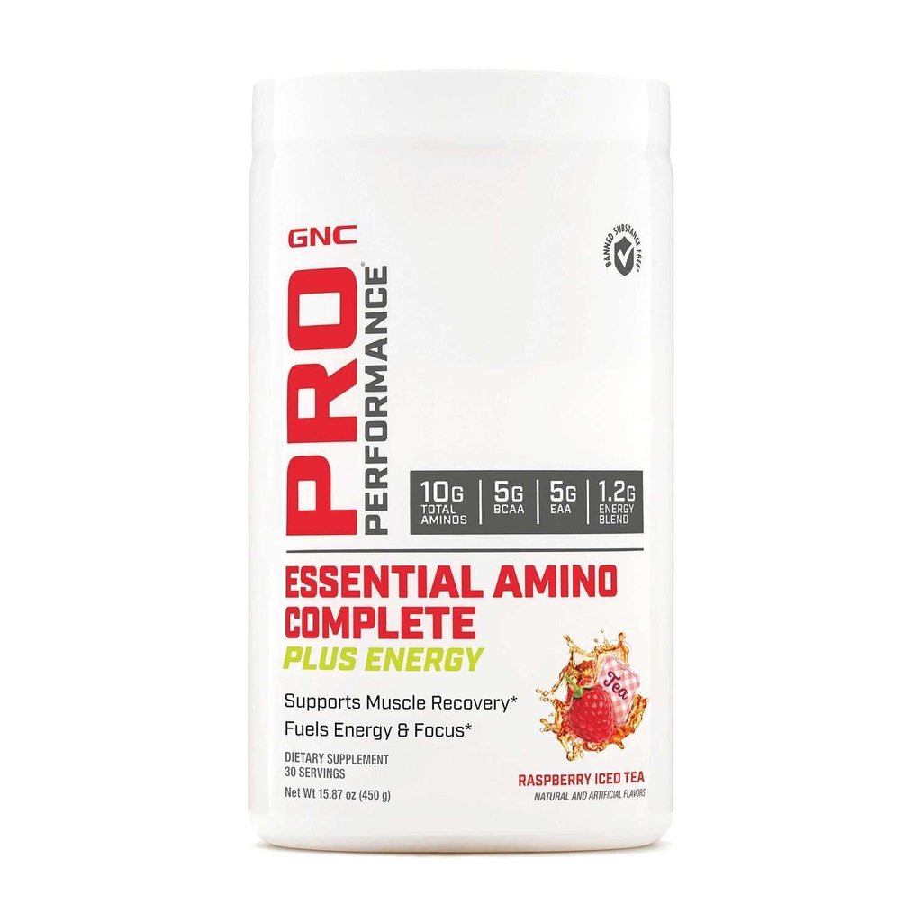GNC Pro Performanta esentiala Amino Complete Plus Energie - Zapberry Iced Ceai 