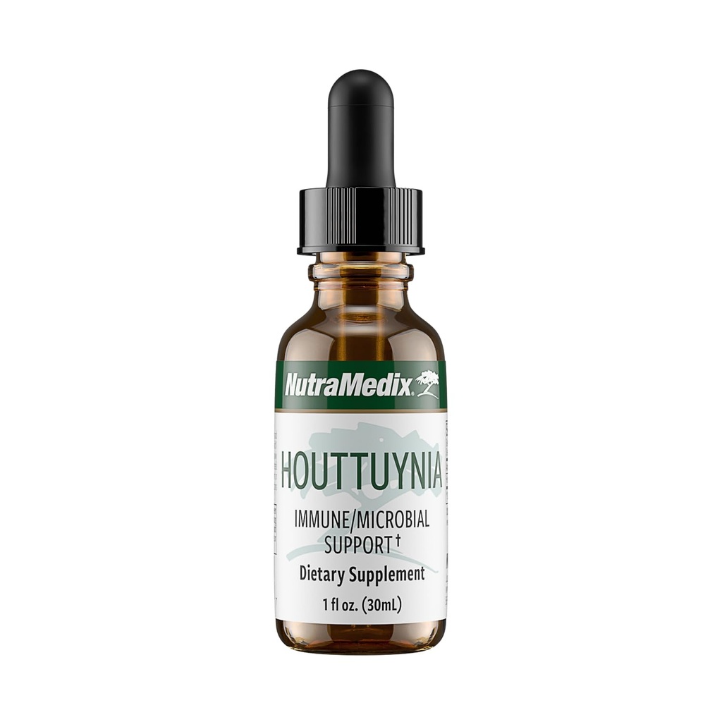 NutraMedix Houttuynia - Tinctură gastrointestinală, sistem imunitar şi suport microbial - ajută la digestia, GI Health & Body Detox Cleanse - picături lichide cu bază de plante (1 oz / 30 ml)