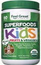 Simțiți-vă mare USDA organice Super Greens pulbere pentru copii - Cocao ciocolată 