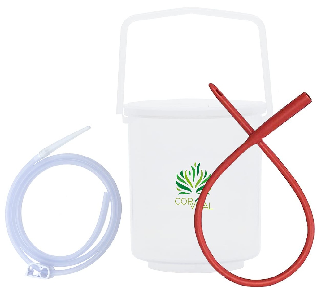 Cafele Enema Kit pentru Curatenie Colon - Recomandat de Gerson Home Enema Kit - Enema Bucket Kit cu Red Tube - Colon Detox Organic Coffee Enema - Enema Colon Cleanser - Colon Health