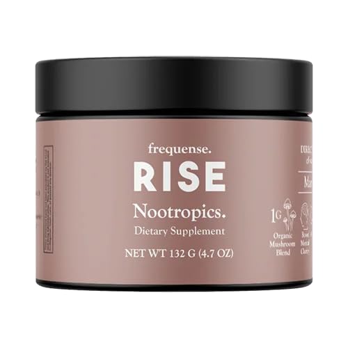 FREQUENSE - Rise Nootropic Tub - Mango Lemonade Aroma - Suportă performanța creierului și claritate - cu ciuperci, B Vitamine și cafea verde - 132g