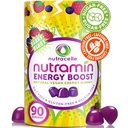 Nutramin Energy Boost Vitamina Gummy - Skip The Coffee & Boost Your Energy, Caffeine-Free, Sugar-Free, Vegan, B12, Ceai Verde, Ashwagandha, Garcinia Cambogia, Raspberry Adaptogen - 90 ct