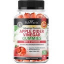 Gume de cidru de mere pentru pierderea in greutate - Gume ACV cu mama pentru femei si barbati - Energie Boost Digestive & Immune - Vitamina B12 B6 B 9 Acid folic - Vegan Detox Cleanse -90Ct