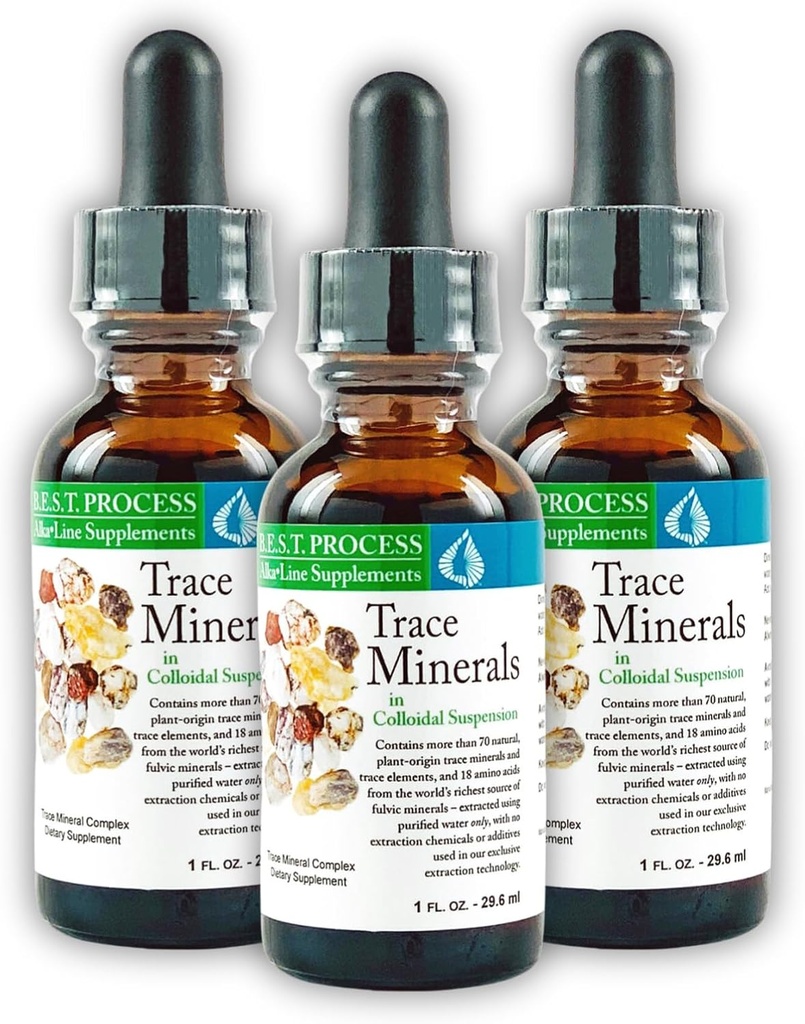Morter Trace Minerale în suspensie coloidală (3 ambalaj) Morter HealthSystem Cel mai bun proces Alkaline 