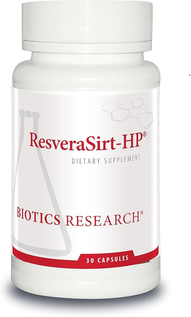 Biotics Research ResveraSirt HP Formulat de Dr. Mark Houston, Trans Resveratrol, Querbetin, Creșterea activității Sirtuin, Suport cardiovascular, Heart Power, Suport vascular, 30 Capsule