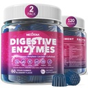 Enzime digestive pentru femei si barbati Gummies w/ Probiotice, Papaya, Bromelain, Ginger - Bloating Relief & Gut Health Suplement Digest Proteine Dairy Carbs legume grasimi, Sugar Free Vegan, 120Cts