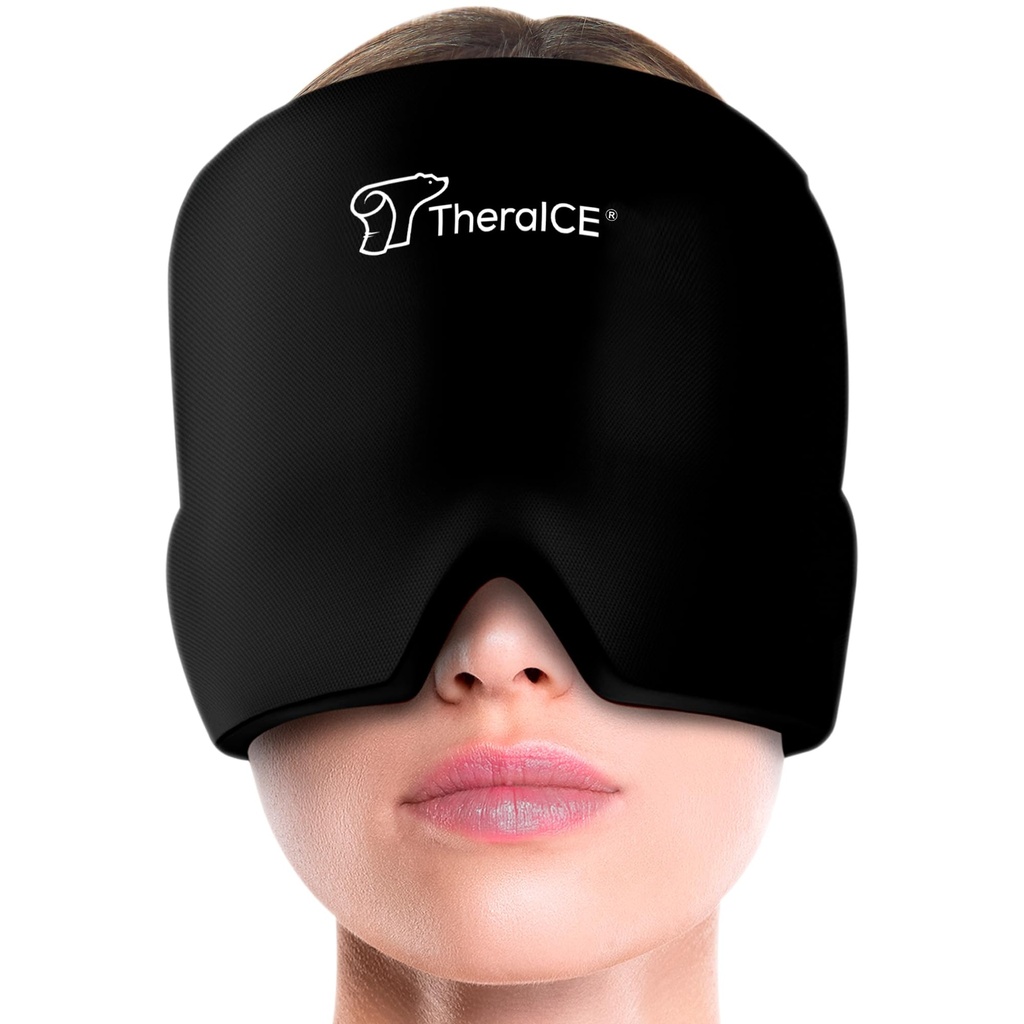 TheraICE Migrene Relief Cap, Soothing Heating Hat Pack Ice Pack Mask, Face Rece Compress Cooling Gel Head Wrap Produse pentru Tensiuni, Stres & Hangover