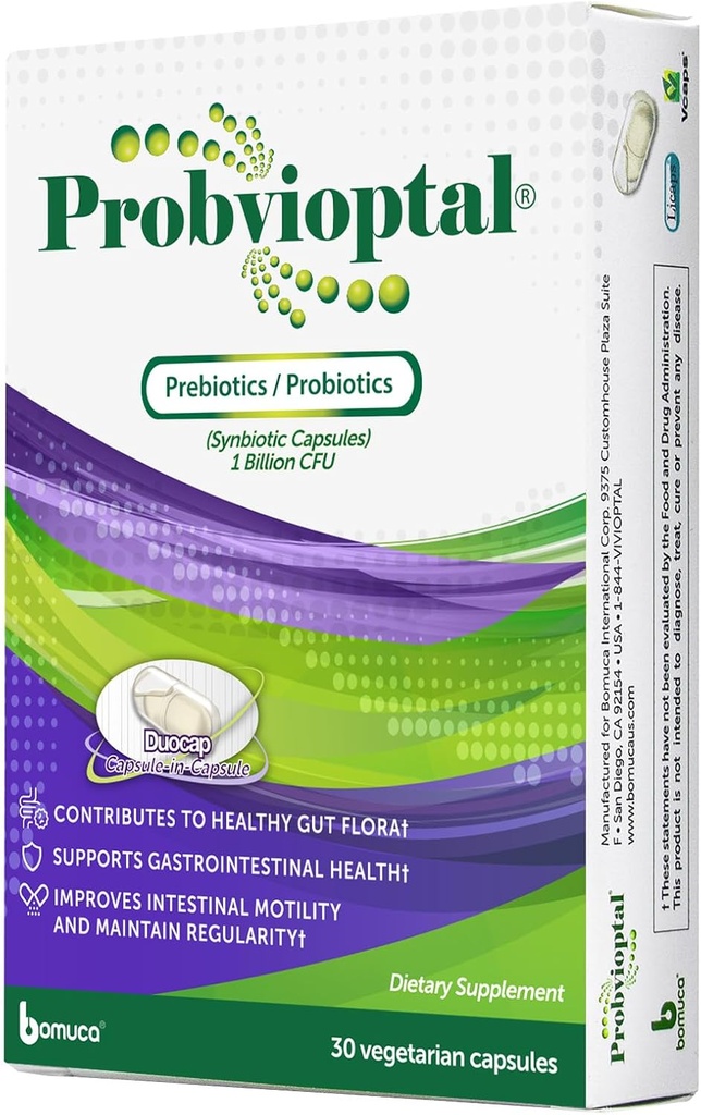 Probvioptal, 30 capsule, Probiotice & Prebiotice, Duocap, 1 miliard CFU, Gluten Free