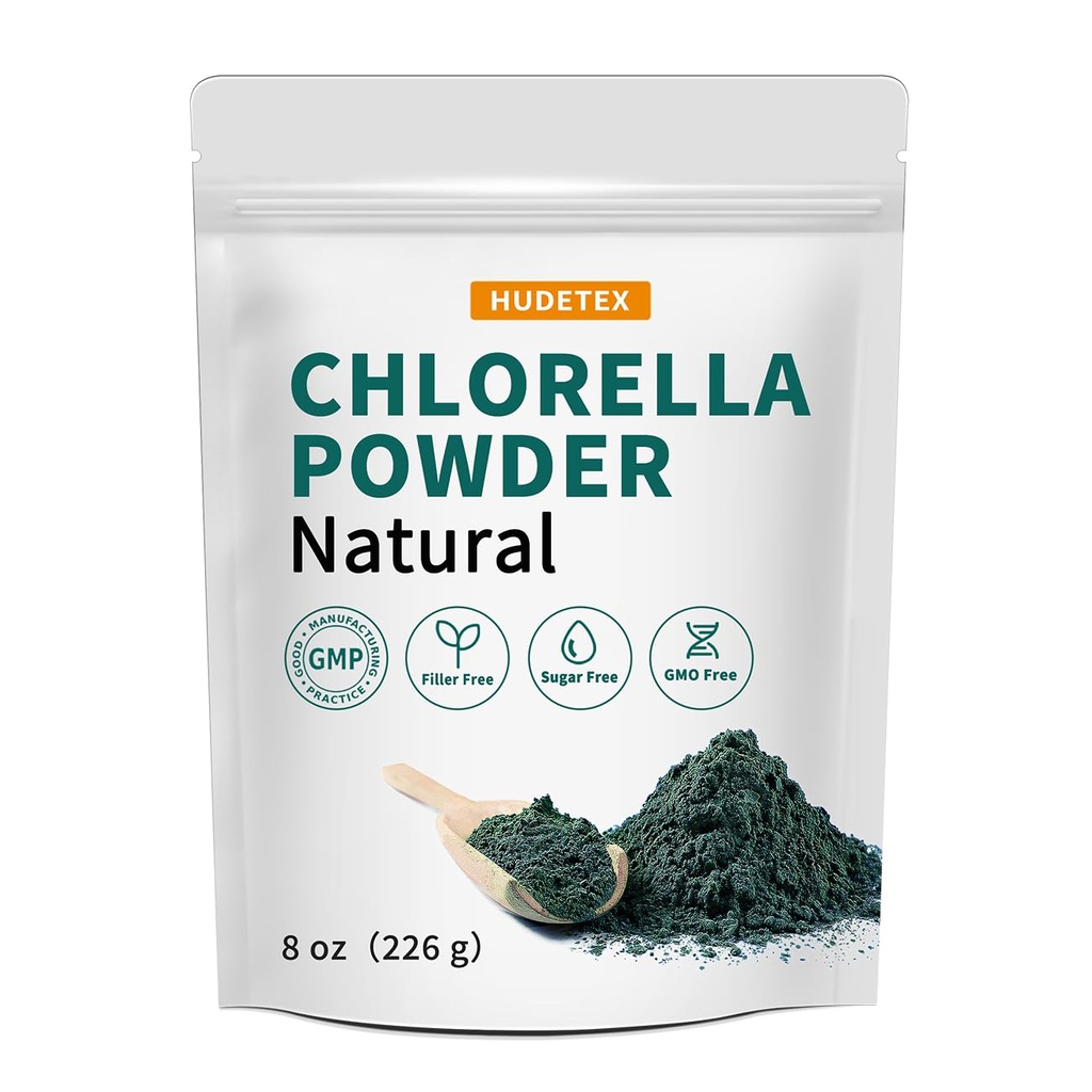 Chlorella Powder Natural- Clorofila Powder, Suportă sistemul imunitar și funcția hepatică, Păstrați Tineret, Vegan, bogat în proteine Vegan și vitamine, 8 oz.