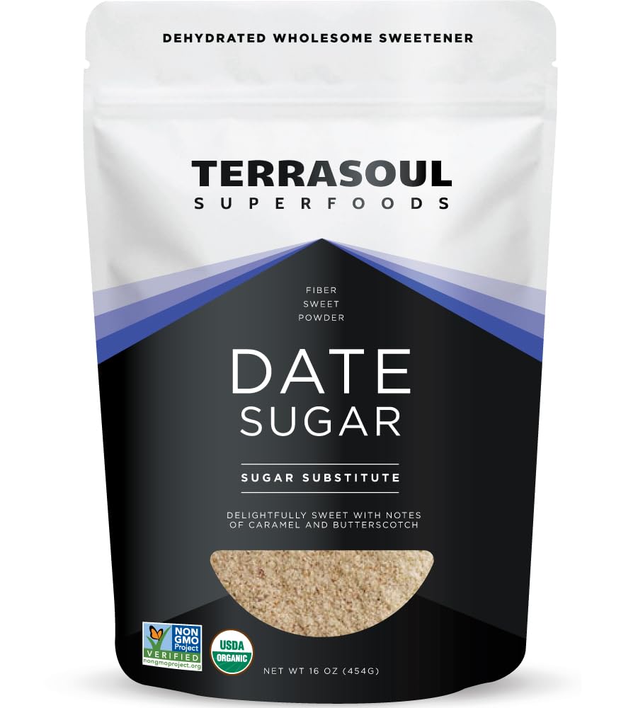 Terrasoul Superfoods Organic Date Sugar, 1 Lb - Low Glycemic 