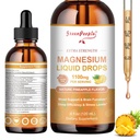 GREENPEOPLE Magneziu Glicinat Picătură lichidă - 17-in-1 4Fl. Oz Triple Complex de Magneziu Supliment cu Glycinate 400mg & Citrate 500mg Taurate/L-Theanină pentru calm Mood/Muscle/Sleep,Pineapple Flavor