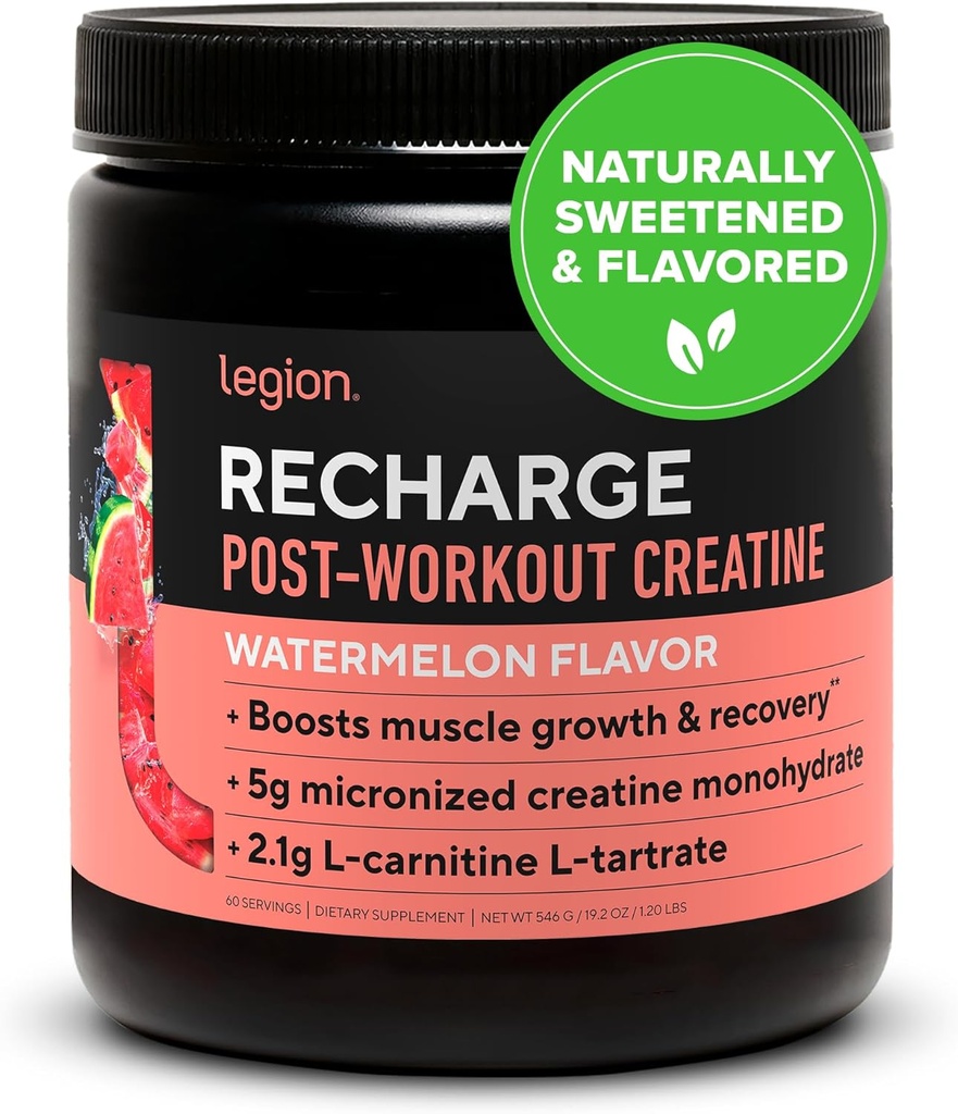 Legion Athletics Reîncărcați post Antrenament Supliment - Toate Natural Muscle Builder & Recovery Bea cu Creatine Monohidrat. Îndulcit natural, în condiții de siguranță și sănătos (Watermelon, 60 Serviri)