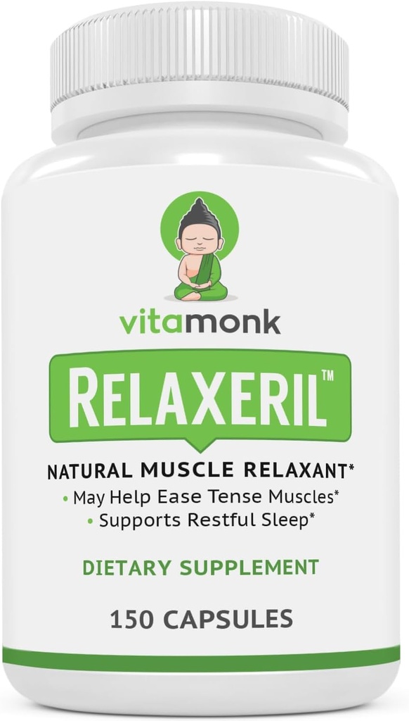 VitaMonk RelaxerilTM All-Nature Muscle Relaxer - Muscle Relaxer Supliment - Formula completă de relaxare musculară