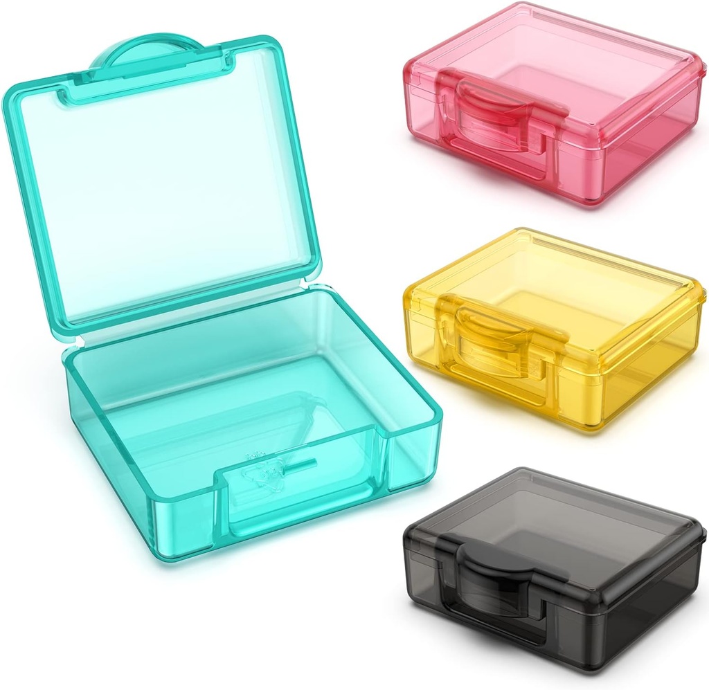 Cutie cu pastile mici 4 buc,Cute Travel Pill Organizator caz Mini Tiny Clear Containere de depozitare din plastic portabil pentru pungi de buzunar