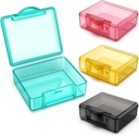 Cutie cu pastile mici 4 buc,Cute Travel Pill Organizator caz Mini Tiny Clear Containere de depozitare din plastic portabil pentru pungi de buzunar