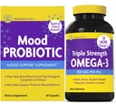 InnovixLabs Mood Probiotic & Triple Omega Bundle Mood Probiotic (60 capsule) Triple Putere Omega-3 Ulei de pește (200 Softgel). Susţine creierul, articulaţiile şi sănătatea imună