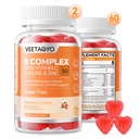 B Complex 50 Gummies , Complex B metilat cu vitamina C, colină și zinc - B-complex activ metilat pentru energie, suport metilat - Toate vitaminele B - B1,B2,B3,B5,B6,B7,B9,B12 - fără zahăr,120 Conte