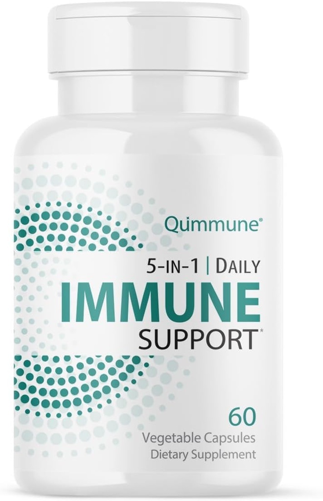 5-in-1 Imun Advanced Support with Quercetin Physome, Zinc, Vitamina C, D3, K2 - Imunitate şi Alergie Supliment cu Quercetin activat - 60 Veg Caps