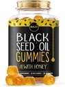 Gumiile de ulei negru de semințe MAJU cu miere 90ct, 500mg BSO Gummy, Black Chimin Seed Nigella Sativa Ulei, Rece-Pressed, Formula potent, 90ct