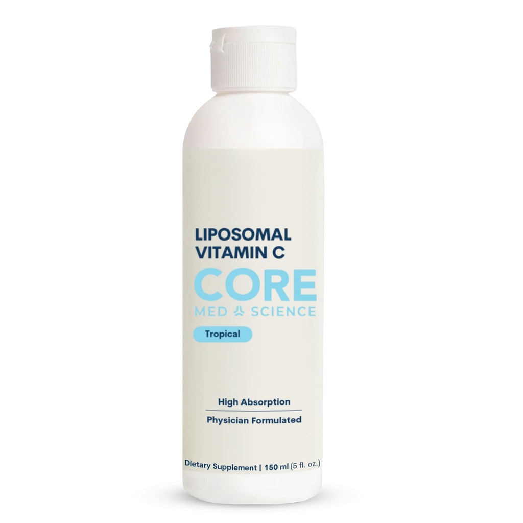 Nucleu Med Science Liposomal Vitamina C 1000 mg lichid - Original Formula, 5 Fl Oz - Natural Liposomal Vitamina C Supliment non-GMO - Sistem imunitar Booster pentru adulți - Suporturi Colagen Formație
