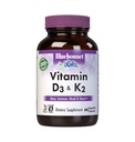 Bluebonnet Nutrition Vitamina D3 & K2, Soy-Free, for Strong-Healthy Bones*, Gluten-Free, Non-GMO, Dairy-Free, Kosher Certified, Vegetarian, 60 Capsule vegetale, 60 Servings