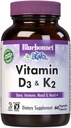 Bluebonnet Nutrition Vitamina D3 & K2, Soy-Free, for Strong-Healthy Bones*, Gluten-Free, Non-GMO, Dairy-Free, Kosher Certified, Vegetarian, 60 Capsule vegetale, 60 Servings