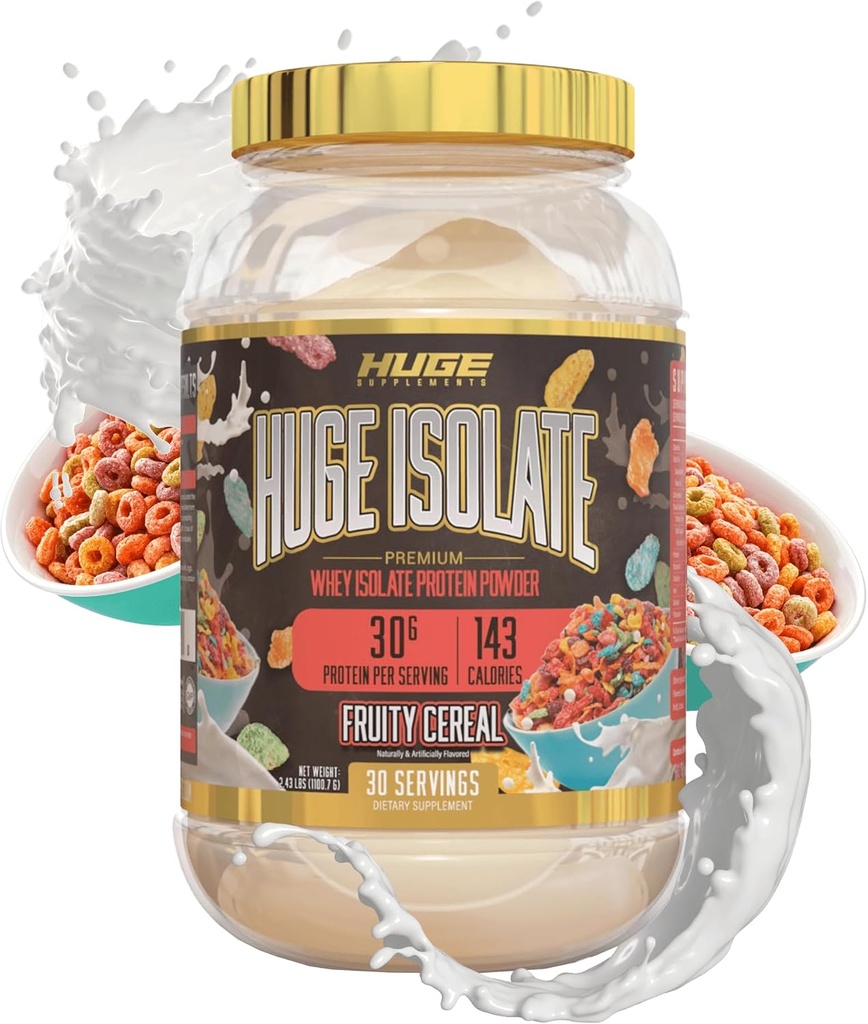 Suplimente uriase Izoleaza pudra de proteine - 30g Proteina per servire, Digestare rapida, 14,5g Aminoacidi esentiali (30 Serviri) (Cereale de Fruity)